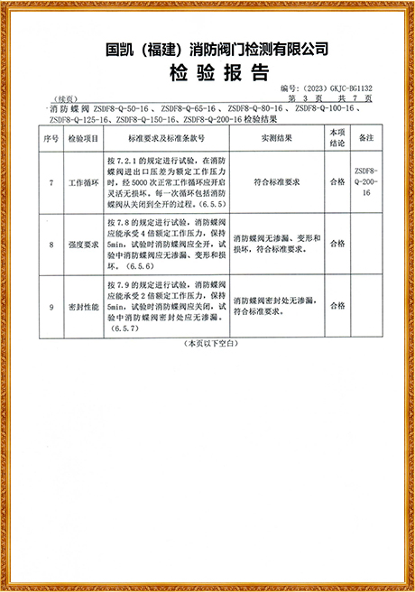 1132 Hongyuan (Grooved Turbine Fire Butterfly Valve) Inspection Report