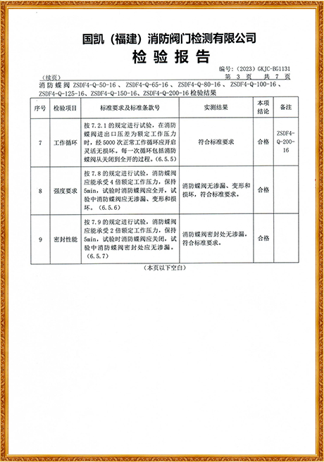 1131 Hongyuan (Flange Turbine Fire Butterfly Valve) Inspection Report