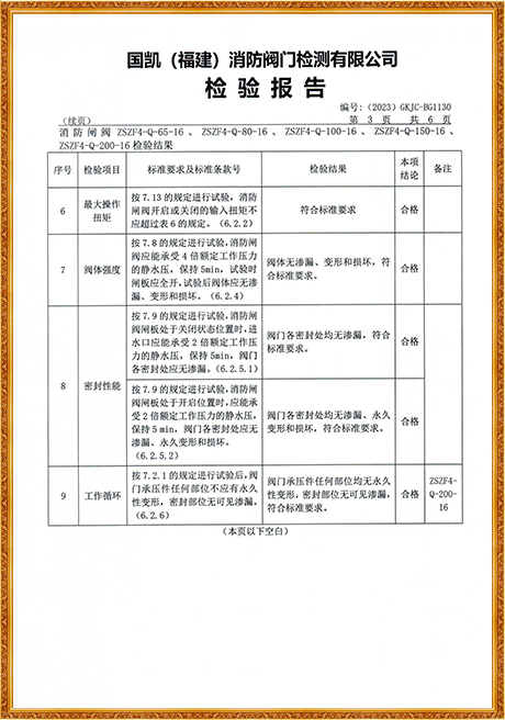 1130 Hongyuan (Flange Rising Stem Fire Gate Valve) Inspection Report
