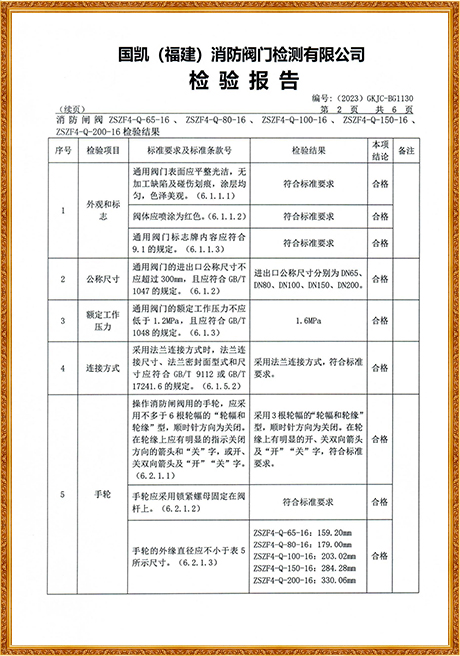 1130 Hongyuan (Flange Rising Stem Fire Gate Valve) Inspection Report